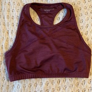NWOT Beyond Yoga sports bra. Maroon with stripes. XL. Excellent condition.